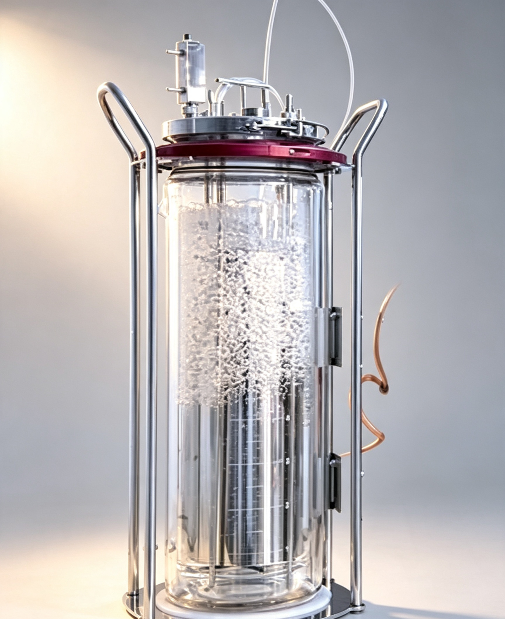 AquaSense AI bioreactor vessel used in the proof-of-concept system